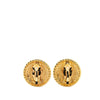 Chanel Gold Plated CC Round Clip On Earrings Secondhand