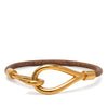 Hermès Calfskin and Gold Plated Jumbo hook Bracelet Secondhand