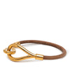 Hermès Calfskin and Gold Plated Jumbo hook Bracelet Secondhand