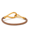 Hermès Calfskin and Gold Plated Jumbo hook Bracelet Secondhand