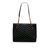 Saint Laurent Medium Chevron Grain De Poudre Tribeca Shopping Tote Secondhand