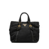 Secondhand Prada Vitello Trimmed Tessuto Satchel