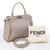 Fendi Peekaboo Regular Leather 2Way Handbag in Gray Secondhand