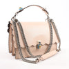 FENDI Kan I Leather 2Way Handbag in Pink 8BT283 Secondhand