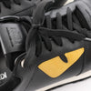 Fendi Monster Bug's Eye Studs Leather Sneakers in Black x Yellow, Size 41 EU Secondhand