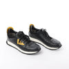 Fendi Monster Bug's Eye Studs Leather Sneakers in Black x Yellow, Size 41 EU Secondhand