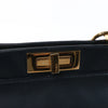 Fendi Peekaboo Regular Leather 2Way Handbag in Navy Blue 8BN226 Secondhand