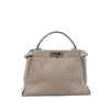 Secondhand Fendi Peekaboo Regular Selleria Leather Handbag in Greige 8BN290