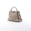 Secondhand Fendi Peekaboo Regular Selleria Leather Handbag in Greige 8BN290
