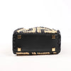 Fendi Mon Sunshine Shopper Zucchino Small Raffia x Leather 2Way Handbag in Black x Beige 8BS051 Secondhand