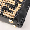 Fendi Mon Sunshine Shopper Zucchino Small Raffia x Leather 2Way Handbag in Black x Beige 8BS051 Secondhand