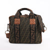 FENDI Zucca Canvas x Leather 2Way Handbag in Brown 7VA158 Secondhand