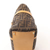 FENDI Zucca Canvas x Leather Handbag in Brown Secondhand
