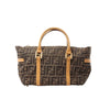 Secondhand FENDI Zucca Canvas x Leather Handbag in Brown