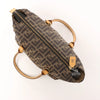 FENDI Zucca Canvas x Leather Handbag in Brown Secondhand