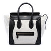 Celine Mini Bicolor Canvas and Leather Luggage Tote Secondhand
