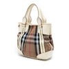 Burberry House Check Canvas and Leather Bridle Whipstitch Satchel Secondhand