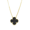 Secondhand Van Cleef and Arpels 18K Yellow Gold and Onyx Vintage Alhambra Pendant Necklace
