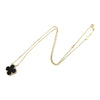 Secondhand Van Cleef and Arpels 18K Yellow Gold and Onyx Vintage Alhambra Pendant Necklace