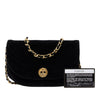 Chanel CC Horizontal Quilted Velvet Crescent Flap Secondhand