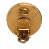 Chanel CC Gold Plated and Enamel Button Clip On Earrings Secondhand