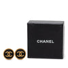 Chanel CC Gold Plated and Enamel Button Clip On Earrings Secondhand
