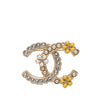 Chanel CC Gold Plated Strass Faux Pearl and Enamel Brooch Secondhand