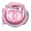 Chanel PVC and Lambskin CC Filigree Round Clutch with Chain Secondhand