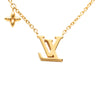 Louis Vuitton Gold Plated Strass LV Iconic Pendant Necklace Secondhand