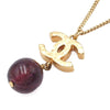 Chanel Gold Plated CC Bead Drop Necklace Secondhand