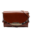 Burberry Leather and House Check Canvas Bridle Abbott Crossbody Secondhand