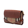 Burberry Leather and House Check Canvas Bridle Abbott Crossbody Secondhand