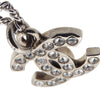 Chanel Silver Plated CC Rhinestone Pendant Necklace Secondhand