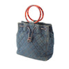 Chanel CC Quilted Denim Resin Ring Handle Bucket Bag Secondhand