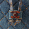 Chanel CC Quilted Denim Resin Ring Handle Bucket Bag Secondhand