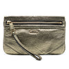 Burberry Metallic Grained Leather Wristlet Clutch Secondhand