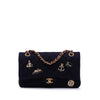 Chanel Medium Classic Wool Paris-Hamburg Charms Double Flap Secondhand