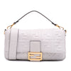 Fendi Large Zucca Embossed Leather Baguette Satchel Secondhand