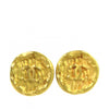 Chanel CC Gold Plated Round Clip On Earrings Secondhand