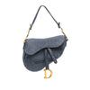 Dior Oblique Embroidered Denim Saddle Bag Secondhand