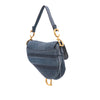Dior Oblique Embroidered Denim Saddle Bag Secondhand