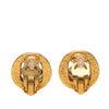Chanel CC Gold Plated and Faux Pearl Round Clip On Earrings Secondhand