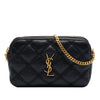 Saint Laurent Mini Quilted Lambskin Becky Double Zip Crossbody Secondhand