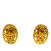 Chanel CC Gold Plated Oval Clip On Earrings Secondhand