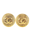 Chanel Gold Plated CC Round Clip On Earrings Secondhand