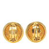 Chanel Gold Plated CC Round Clip On Earrings Secondhand