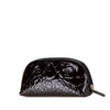 Chanel Patent Camellia Cosmetic Pouch Secondhand