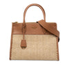 Prada Raffia and City Calf Whipstitch Paradigme Satchel Secondhand