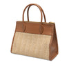 Prada Raffia and City Calf Whipstitch Paradigme Satchel Secondhand