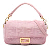 Secondhand Fendi Zucca Embossed Velvet Baguette Satchel